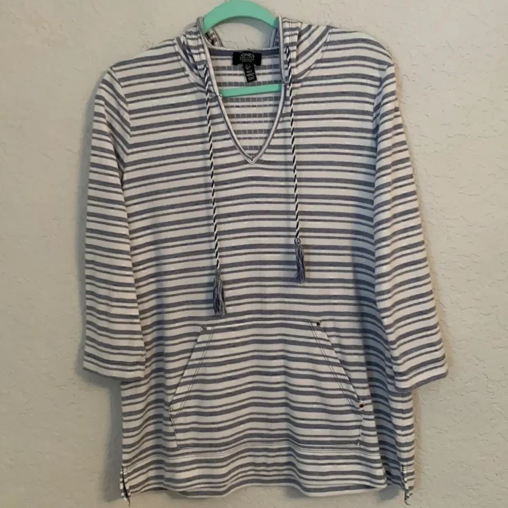 Jones NY Women’s Striped Hoodie Size L